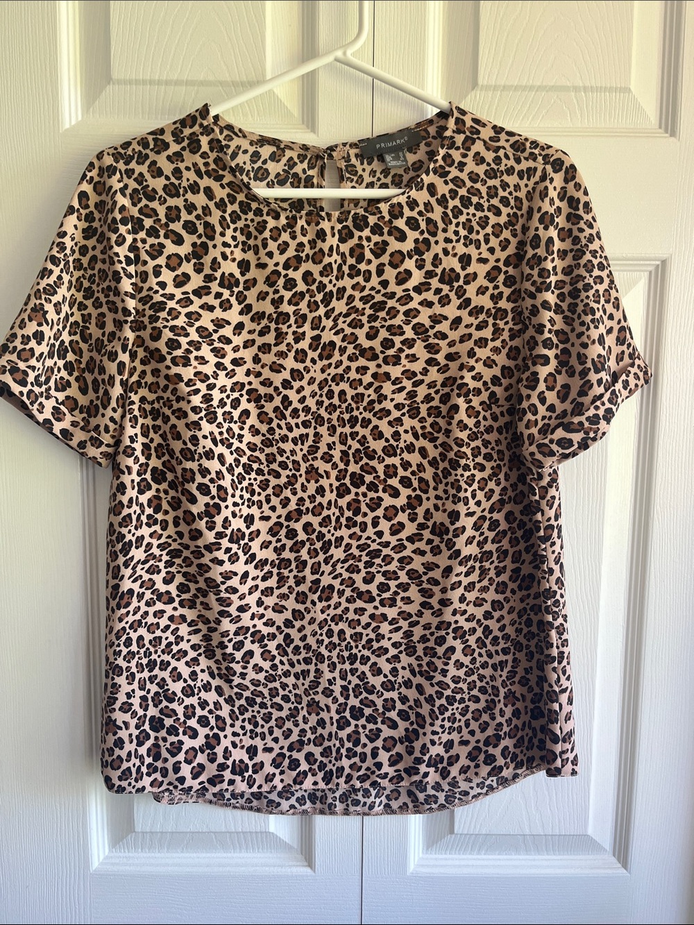 Primark Brown Short Sleeve Leopard Print top - Picture 3 of 6